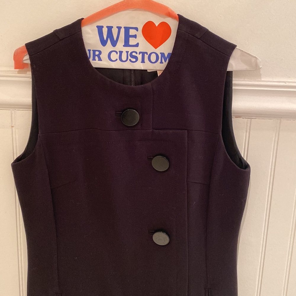 Michael Korda size 4 black career dress with buttons and pockets